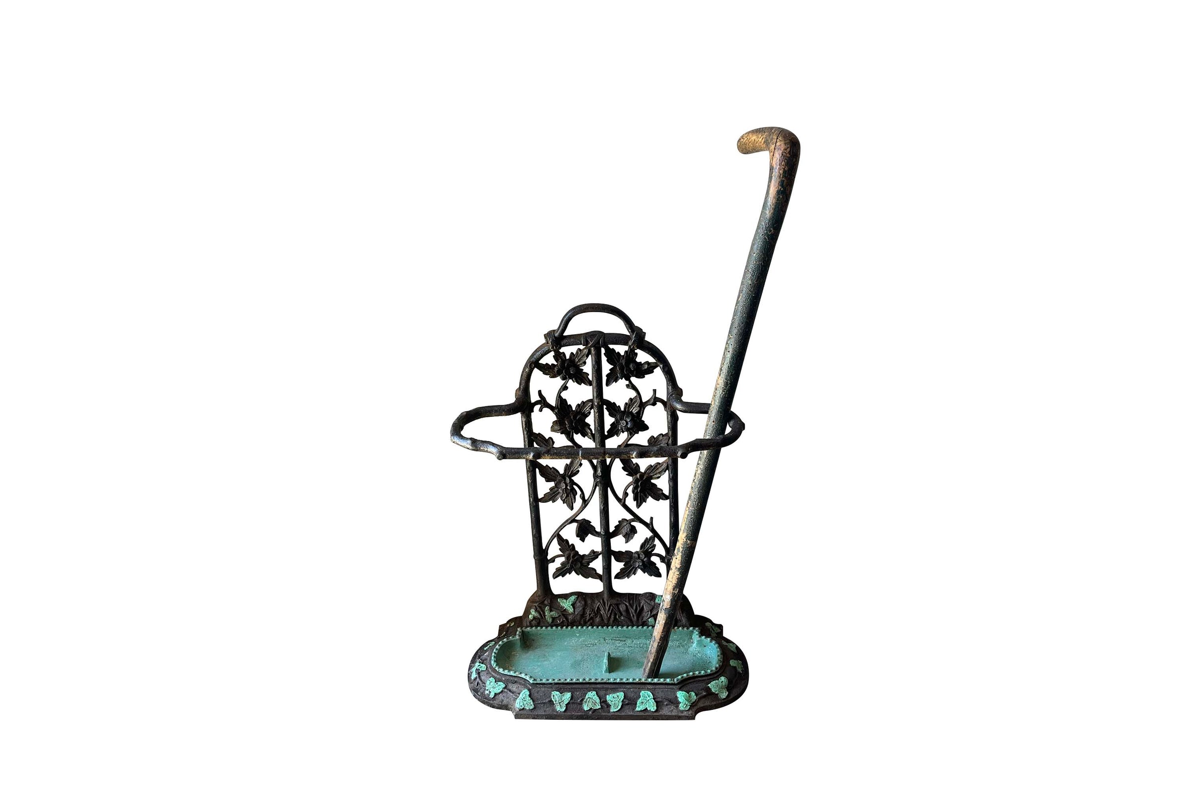 Early 20th Century French Art Nouveau Cast Iron Umbrella & Stick Stand