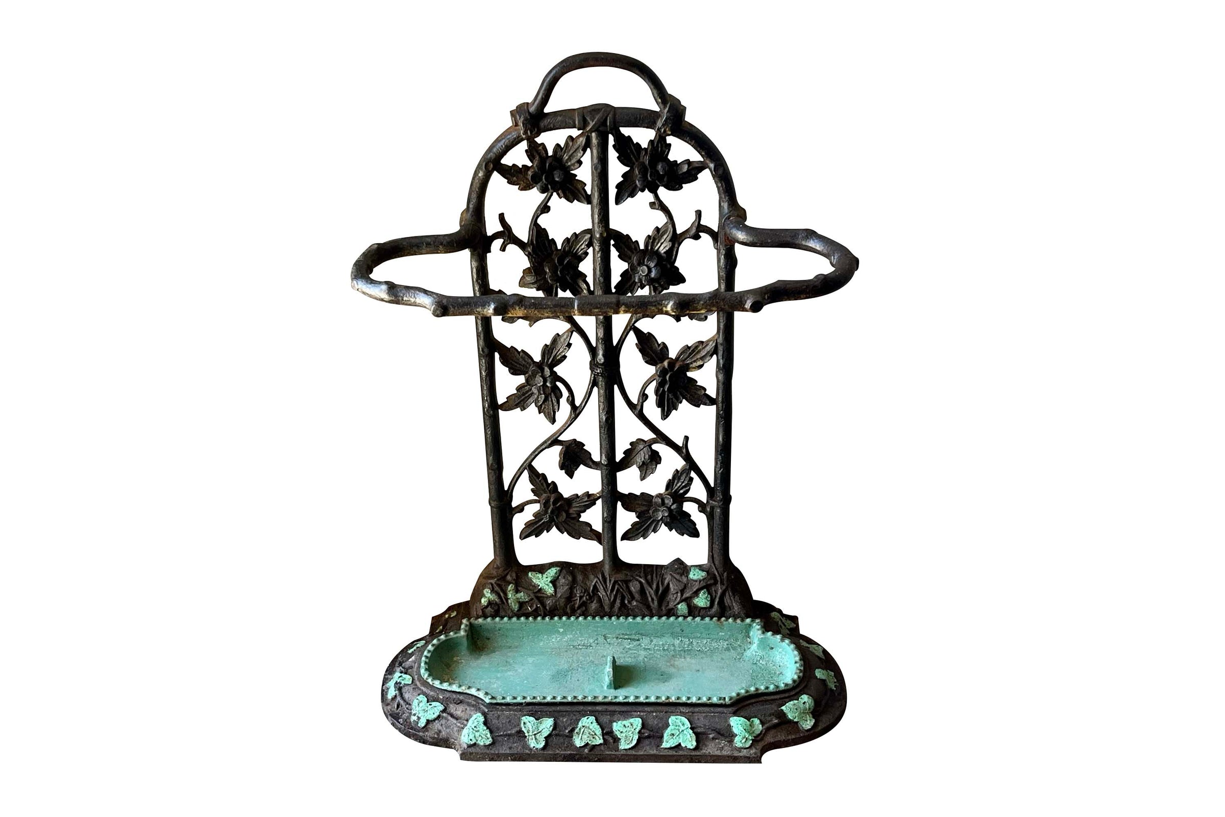 Early 20th Century French Art Nouveau Cast Iron Umbrella & Stick Stand