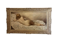 Large 20th Century French Oil on Canvas Painting 'Reclining Nude' by Fernand Jean Barbier