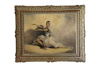 Mid-Century French Oil on Canvas Painting by 'Danseuse au Repos' by Cesar Vilot