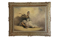 Mid-Century French Oil on Canvas Painting by 'Danseuse au Repos' by Cesar Vilot