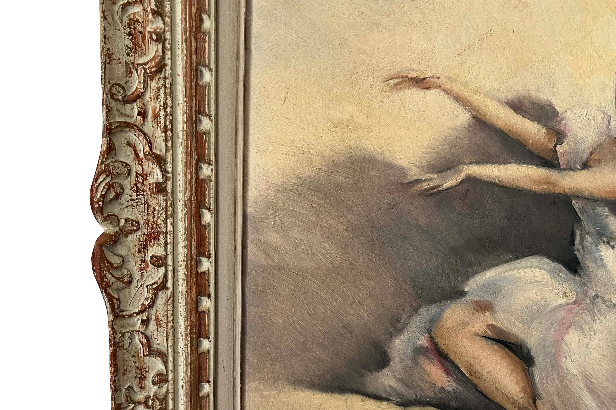 Mid-Century French Oil on Canvas Painting by 'Danseuse au Repos' by Cesar Vilot