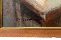 20th Century Oil on Canvas Painting 'Nude With Music' by M. Chemin
