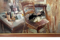 20th Century Oil on Canvas Painting 'Nude With Music' by M. Chemin