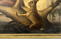 Late 19th Century Continental Oil on Canvas of a Fox & Hare, after Ludwig Beckmann
