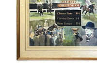 Watercolour of the 1988 Cheltenham Tote Gold Cup Chase by Harry Matthew