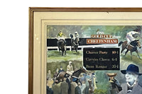 Watercolour of the 1988 Cheltenham Tote Gold Cup Chase by Harry Matthew