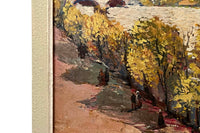 FRENCH LANDSCAPE PAINTING 'VIEW OF AVIGNON ON THE RHONE IN AUTUMN' BY PAUL FLAUBERT