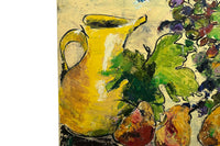 Contemporary French Still Life Painting 'Poires et Raisins' by Maryse Chardenas (1950–2020)