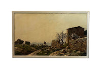 20th Century French Oil on Panel Painting 'Shepherd and Flock in a Provençal Landscape' by Gustave Vidal (1895–1966)
