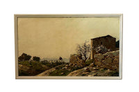 20th Century French Oil on Panel Painting 'Shepherd and Flock in a Provençal Landscape' by Gustave Vidal (1895–1966)