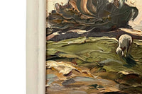 20th Century French Oil on Panel Painting 'Shepherd and Flock in a Provençal Landscape' by Gustave Vidal (1895–1966)