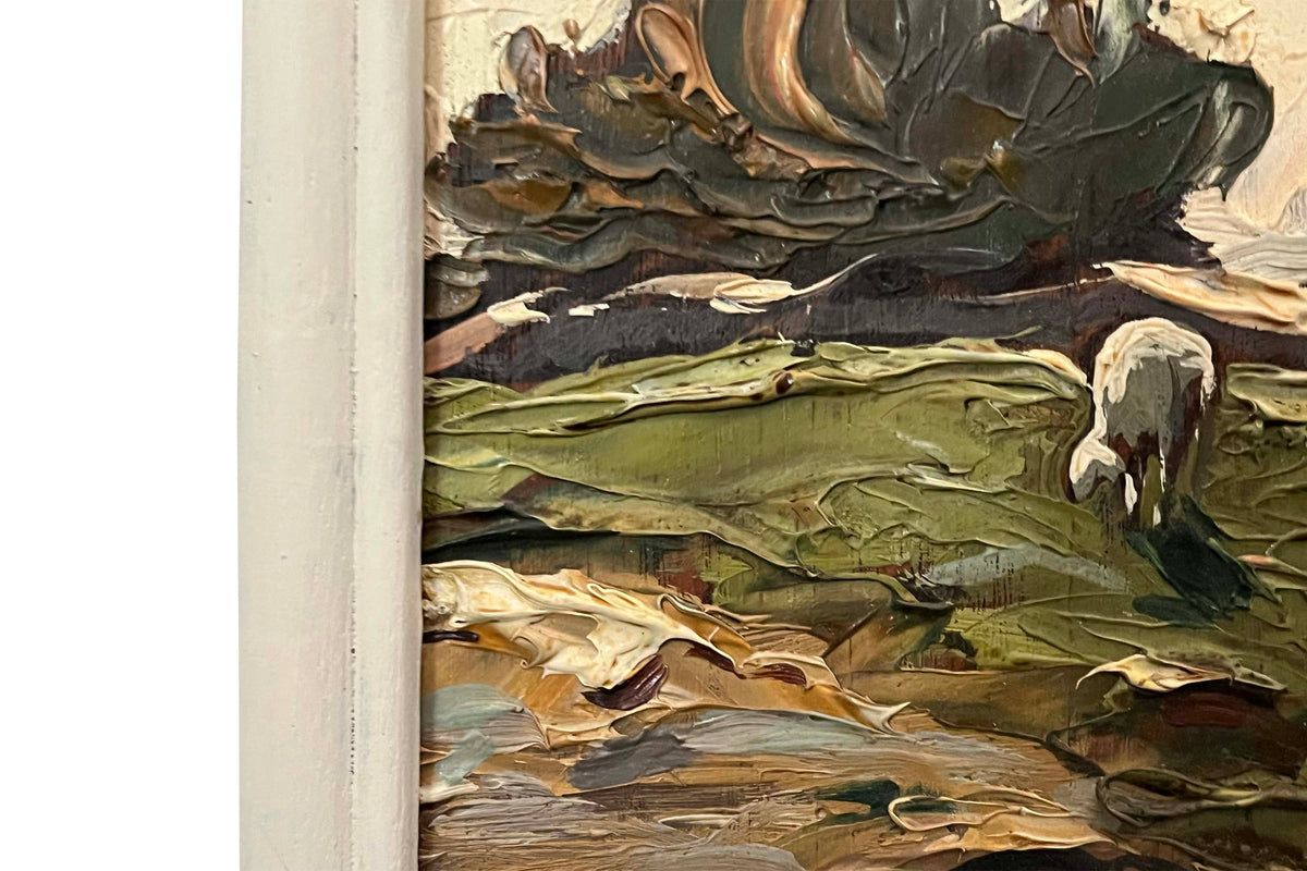 20th Century French Oil on Panel Painting 'Shepherd and Flock in a Provençal Landscape' by Gustave Vidal (1895–1966)
