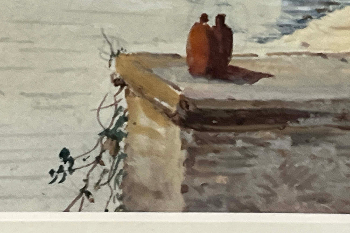 Early 20th Century Italian Watercolour Painting of Stresa Lake by Frank Catano ('E. St. John')