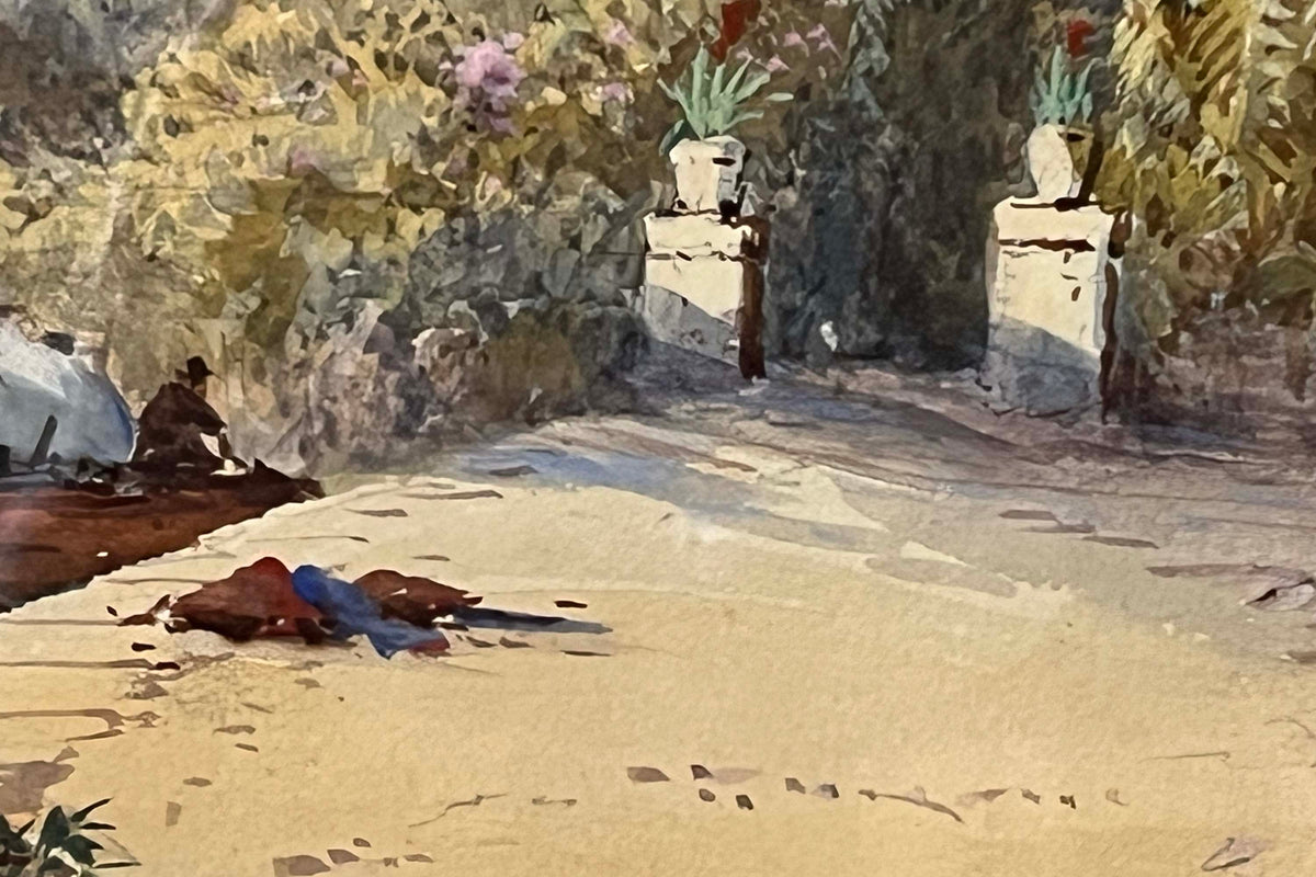 Early 20th Century Italian Watercolour Painting of Stresa Lake by Frank Catano ('E. St. John')