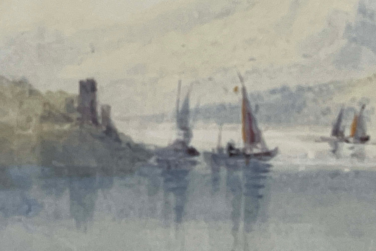 Early 20th Century Italian Watercolour Painting of Stresa Lake by Frank Catano ('E. St. John')
