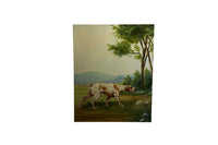 Large 20th Century Oil on Canvas Painting of an English Pointer Dog