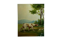 Large 20th Century Oil on Canvas Painting of an English Pointer Dog