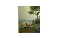 Large 20th Century Oil on Canvas Painting of an English Pointer Dog