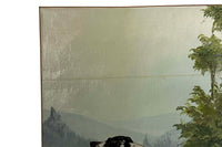 Large Mid-Century French Oil on Canvas Painting of an English Pointer Dog