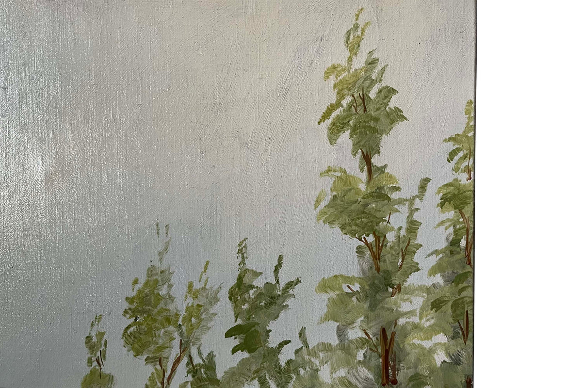 Large Mid-Century French Oil on Canvas Painting of an English Setter Dog