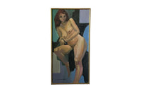 20th Century French Oil on Canvas Painting 'Seated Nude' by Paul Clément-Bernède