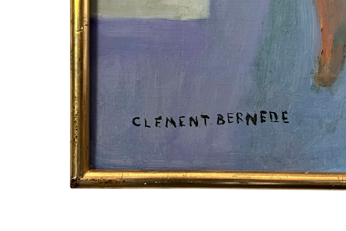 20th Century French Oil on Canvas Painting 'Seated Nude' by Paul Clément-Bernède