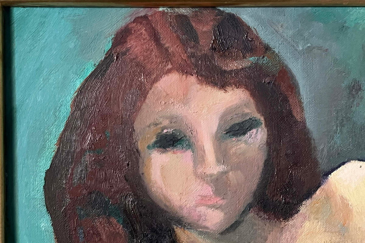 20th Century French Oil on Canvas Painting 'Seated Nude' by Paul Clément-Bernède