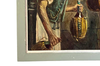 Mid-Century Italian School Oil on Canvas Painting 'The Wine Tasting'