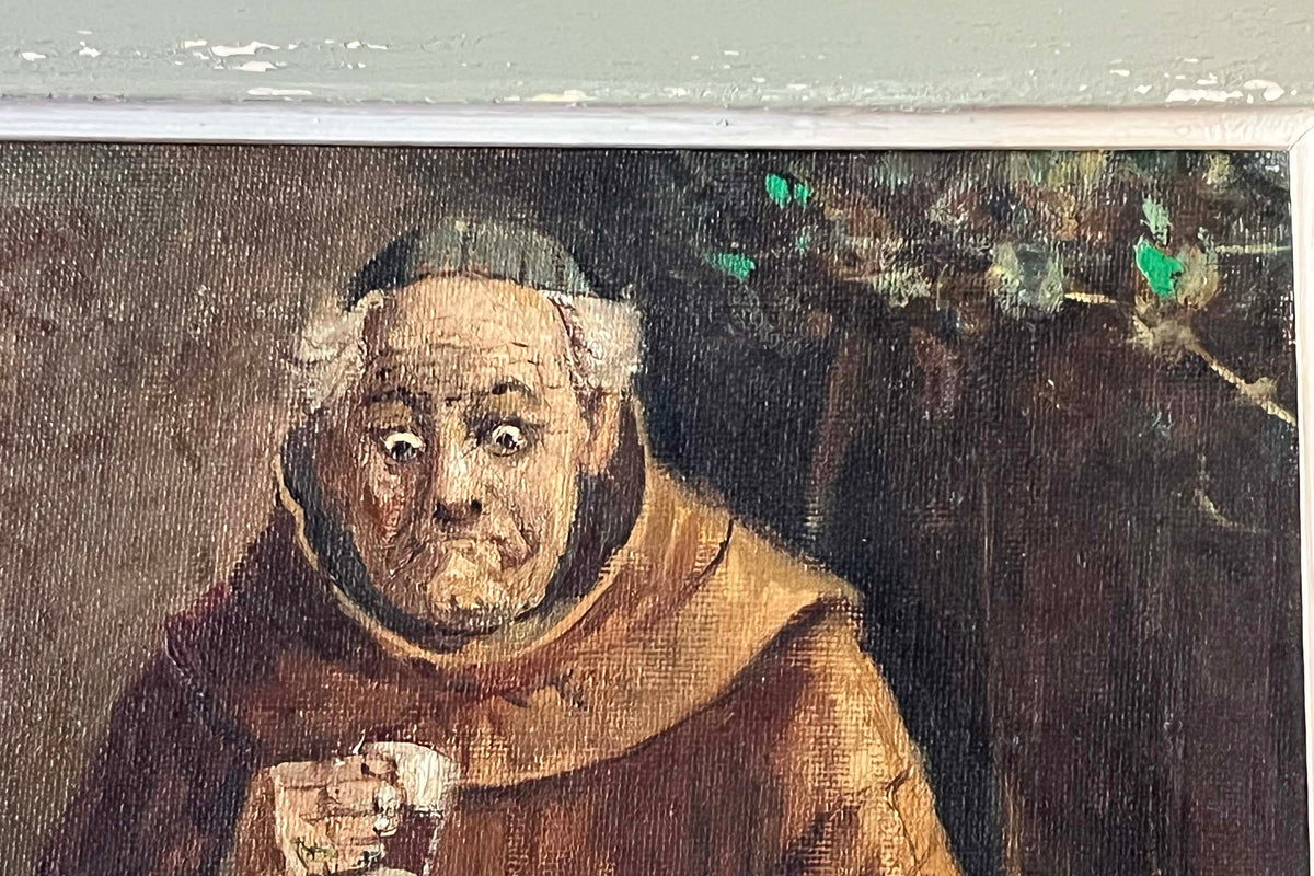 Mid-Century Italian School Oil on Canvas Painting 'The Wine Tasting'