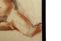 20TH CENTURY FRENCH MIXED MEDIA ON PAPER SEATED FEMALE NUDE STUDY