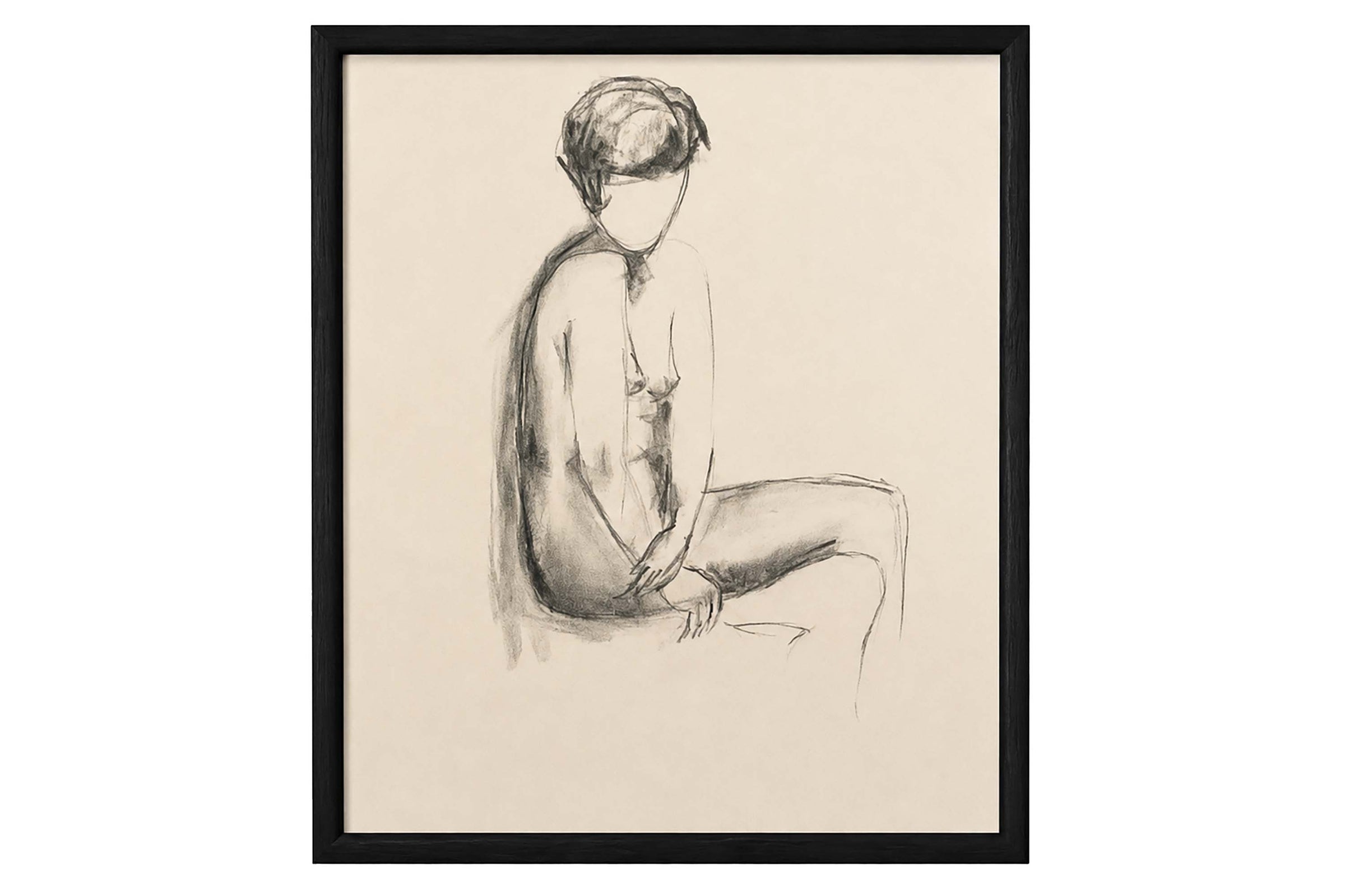 Set of Six Framed 20th Century French School Charcoal And Chalk Figure Studies