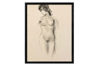 Set of Six Framed 20th Century French School Charcoal And Chalk Figure Studies