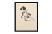 Set of Six Framed 20th Century French School Charcoal And Chalk Figure Studies