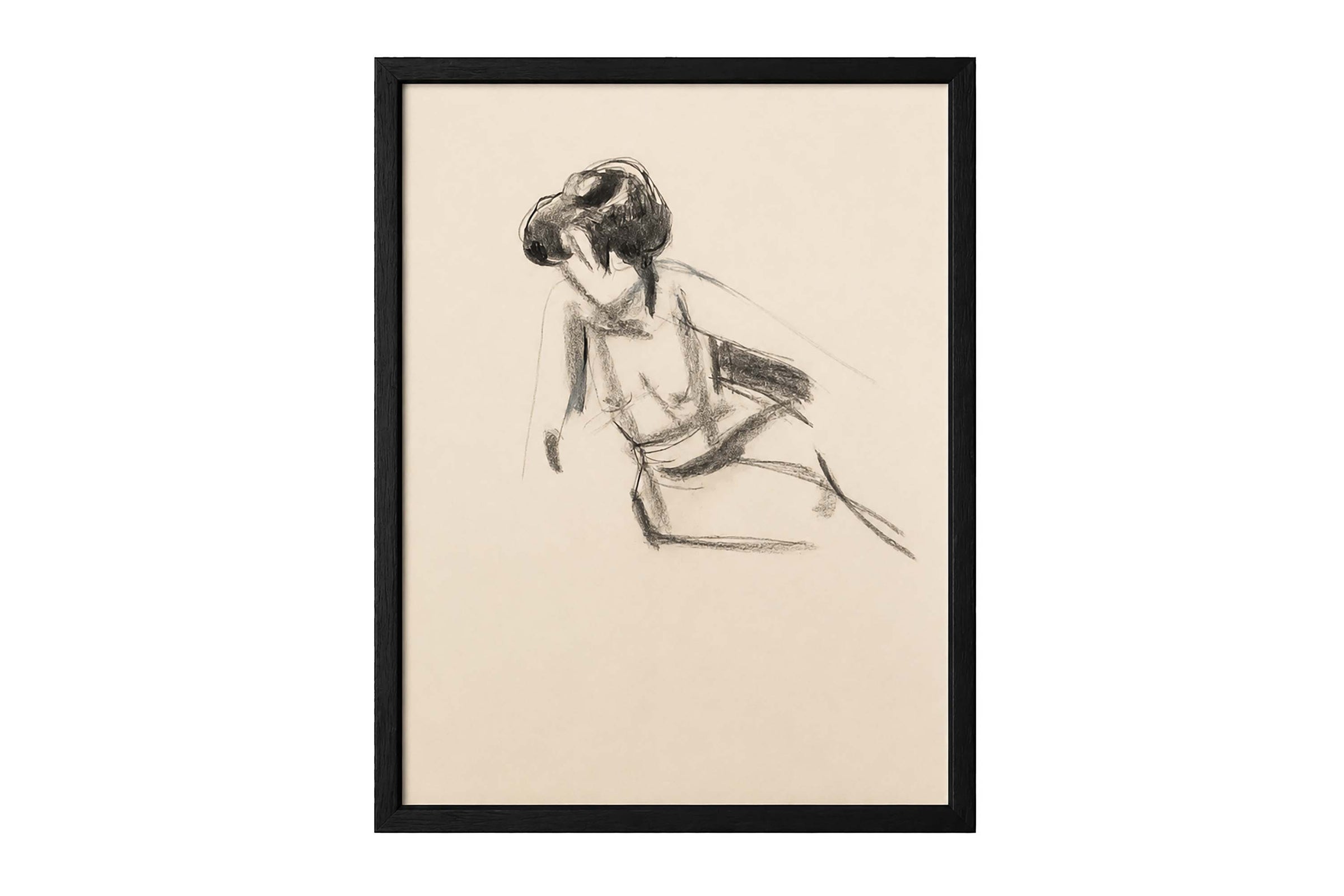 Set of Six Framed 20th Century French School Charcoal And Chalk Figure Studies
