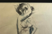 Set of Six Framed 20th Century French School Charcoal And Chalk Figure Studies
