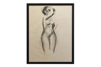 Set of Six Framed 20th Century French School Charcoal And Chalk Figure Studies