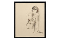 Set of Six Framed 20th Century French School Charcoal And Chalk Figure Studies