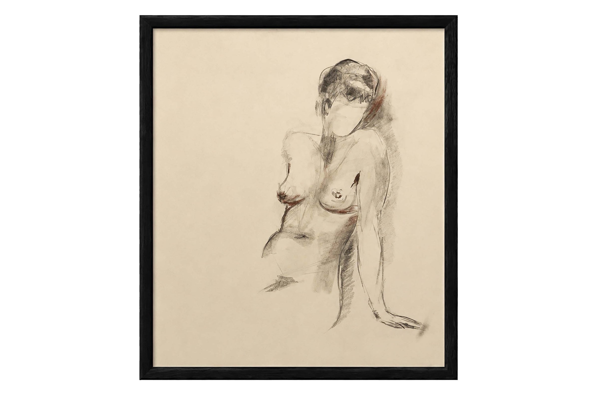 Set of Six Framed 20th Century French School Charcoal And Chalk Figure Studies