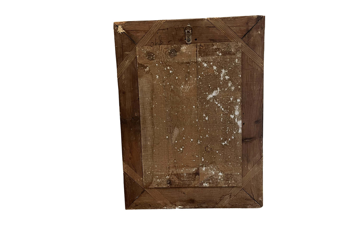 19TH CENTURY FRENCH FOXED MIRROR IN CARVED AND GILTWOOD FRAME