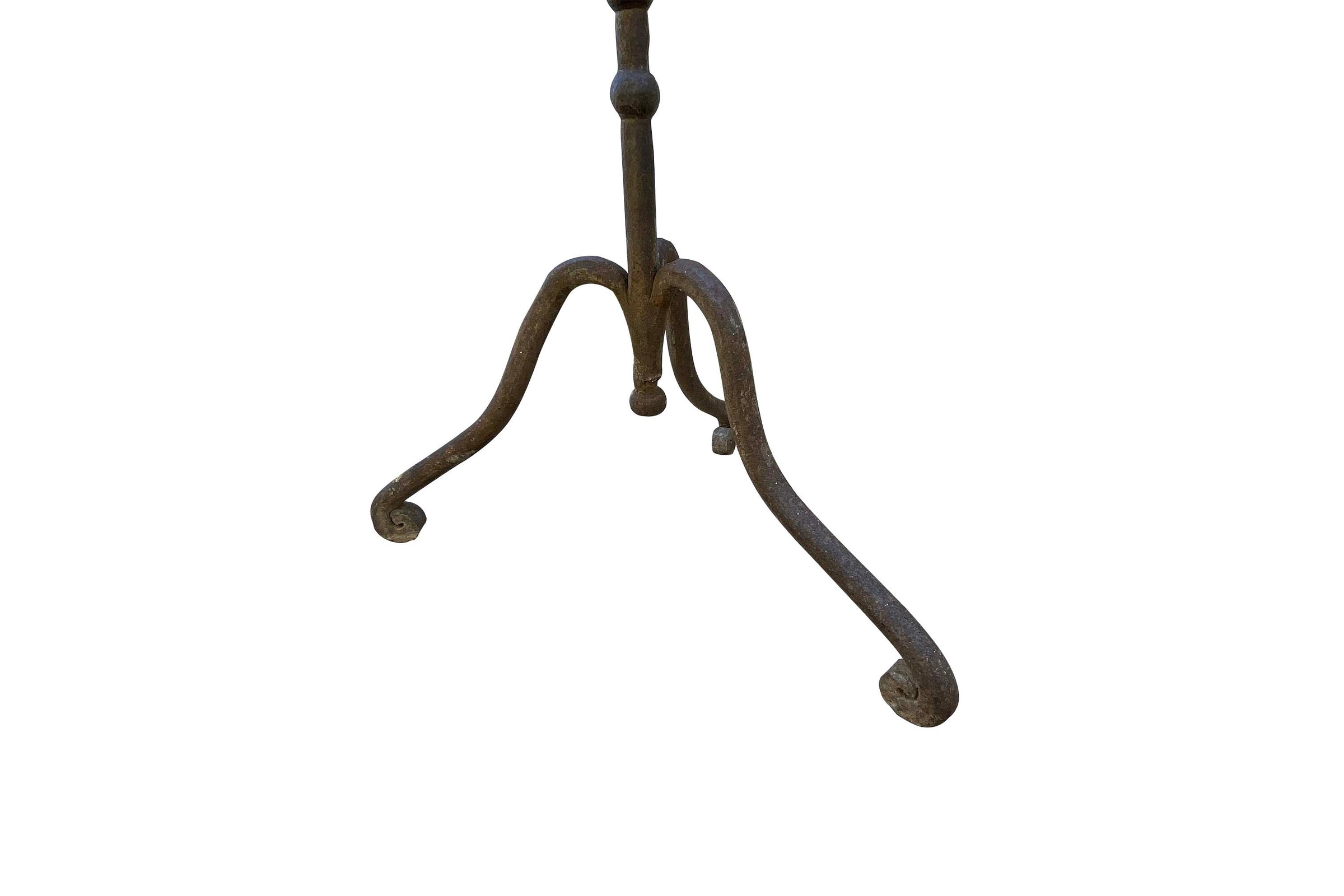 Pair of Monumental 18th Century Italian Wrought Iron Twelve-Light Floor Candelabra