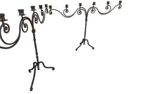 Pair of Monumental 18th Century Italian Wrought Iron Twelve-Light Floor Candelabra