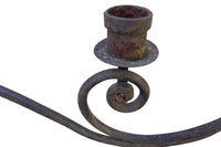 Pair of Monumental 18th Century Italian Wrought Iron Twelve-Light Floor Candelabra