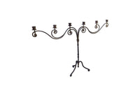 Pair of Monumental 18th Century Italian Wrought Iron Twelve-Light Floor Candelabra