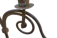 Pair of Monumental 18th Century Italian Wrought Iron Twelve-Light Floor Candelabra