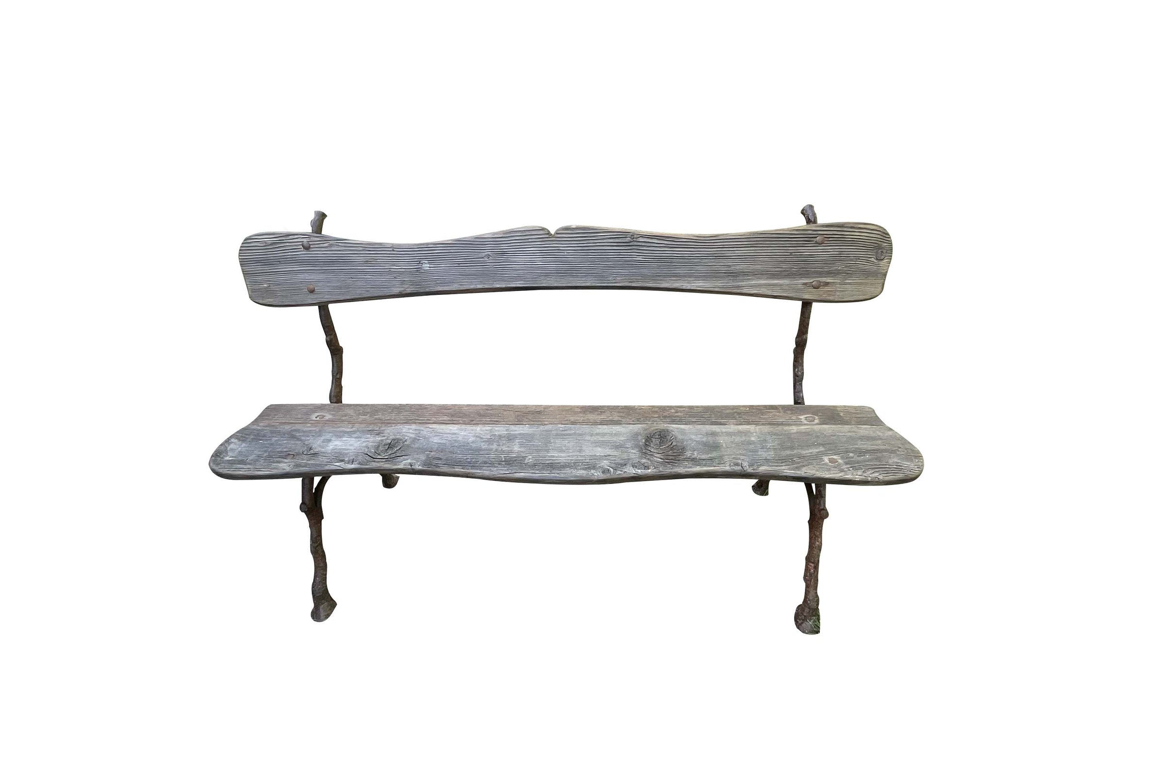 Pair of Late 19th Century French Branch-Work Garden Benches