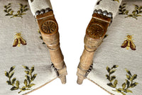 Pair of Early 19th Century French Directoire Armchairs with Needlepoint Bee and Laurel Upholstery