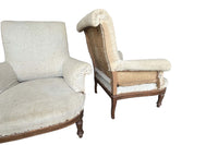 PAIR OF LARGE FRENCH  SCROLL BACK ARMCHAIRS