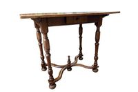 18th Century French Louis XIII Walnut Side Table with Drawer