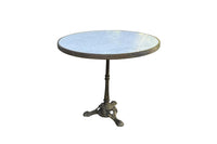 Large Mid-Century French Marble Top Gueridon with Brassed Cast Iron Base 